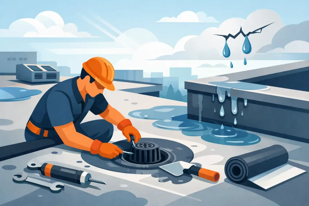 Flat Roof Drainage Repair That Stops Leaks