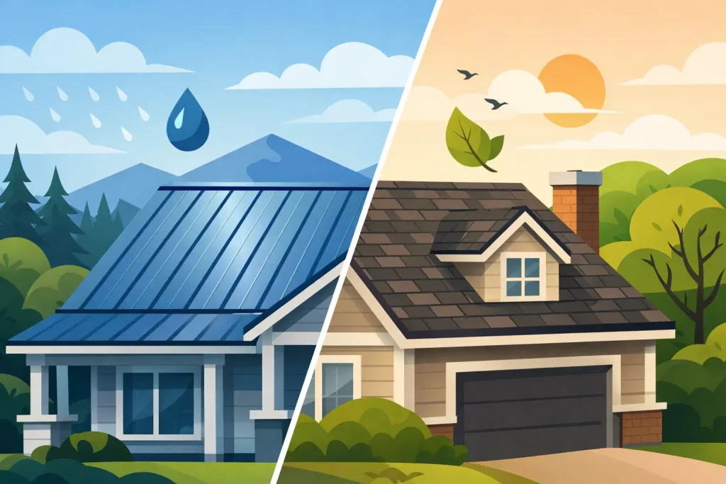Metal Versus Shingle Roofing for Oregon Homes
